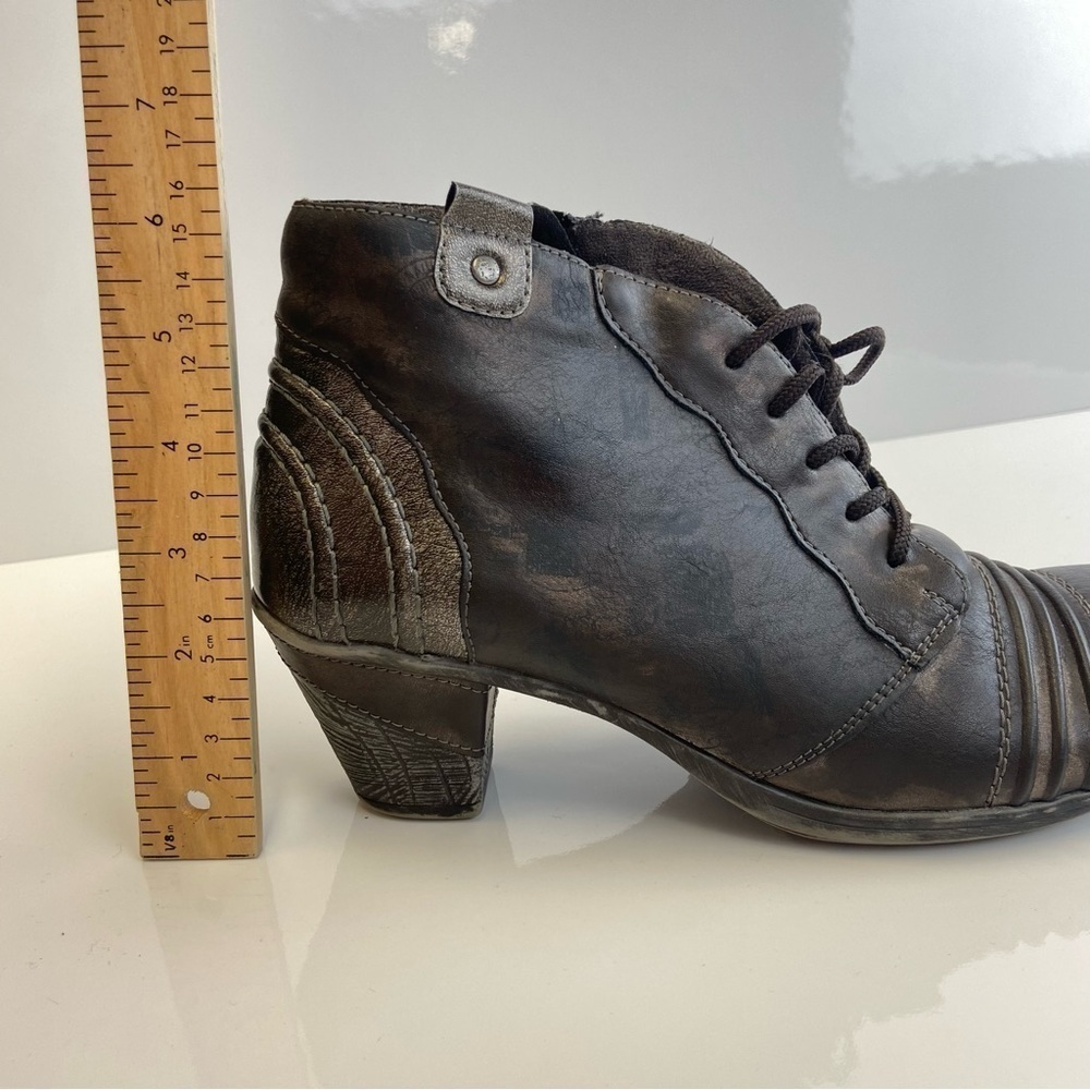 Remonte Size 8.5 / 40 Grey Black Anti-stress Comfort Lace Up Bootie Printed - Picture 12 of 16